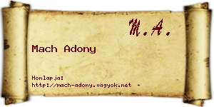 Mach Adony névjegykártya